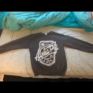 Alpha phi grey crew neck sweatshirt